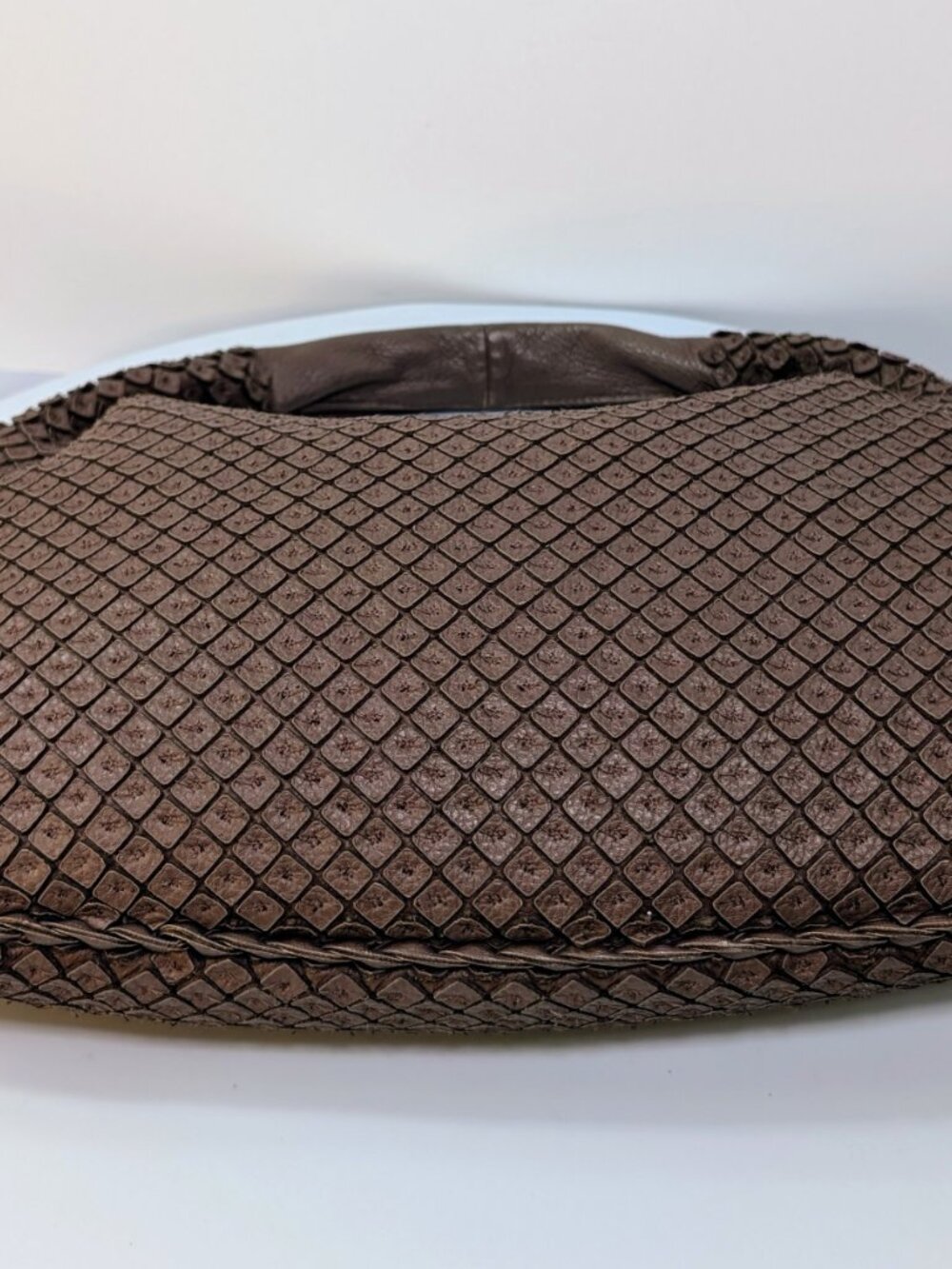Bottega Veneta Light Brown "Frayed" Intrecciato Nappa Veneta Hobo - Picture 6 of 12
